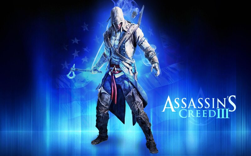 Assassin Character Holding Axe — Blue, Dramatic