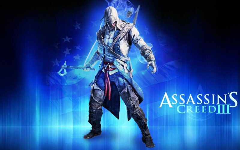 Assassin Character Holding Axe — Blue