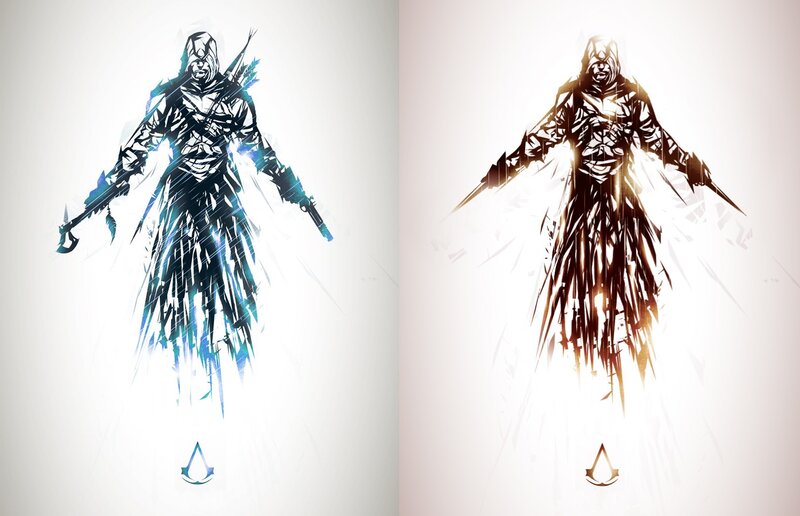 Assassin Character — White, Dramatic, Digital Art, Weapon