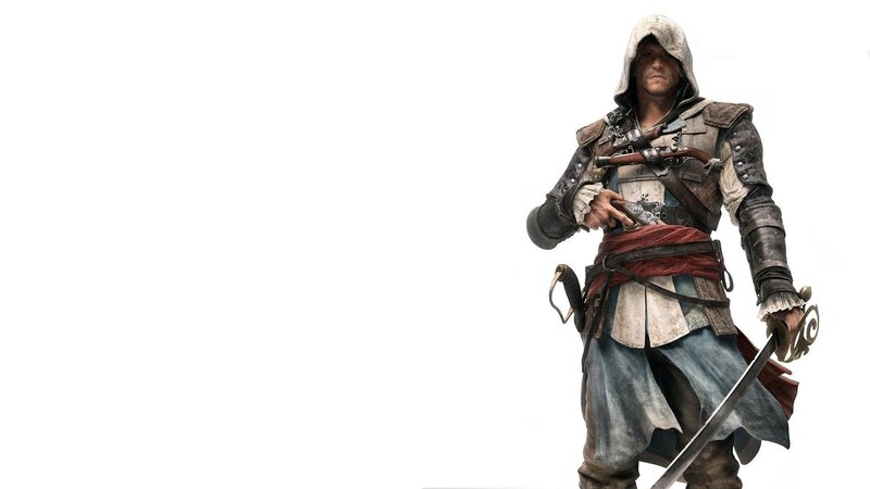 Assassin Character — White, Serious, 3d Render, Sword, Gun