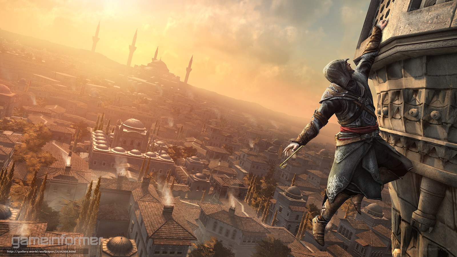 assassin climbing tower