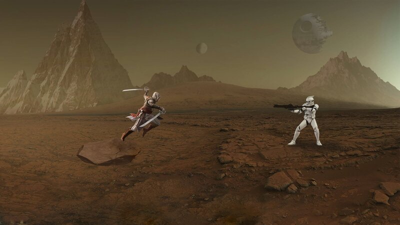 Assassin Fighting Stormtrooper