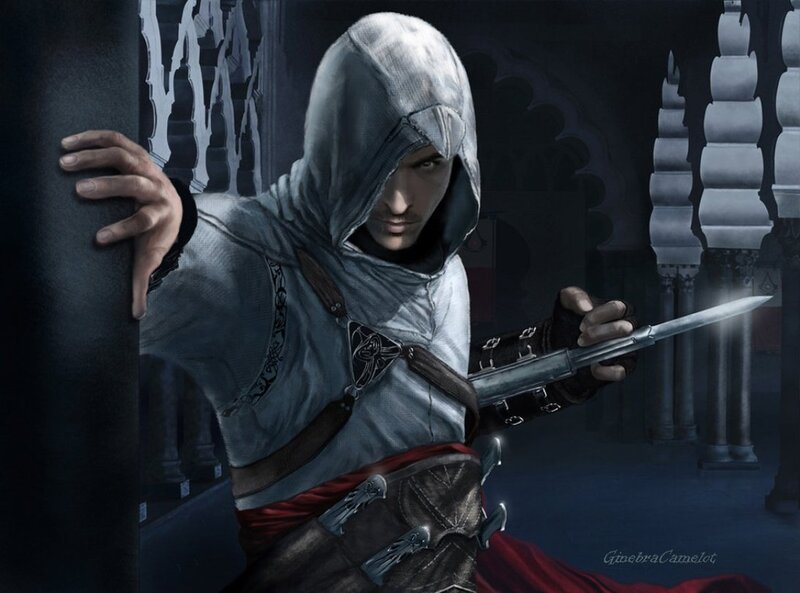 Assassin Holding Blade — Gray