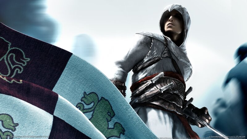 Assassin Holding Sword — White