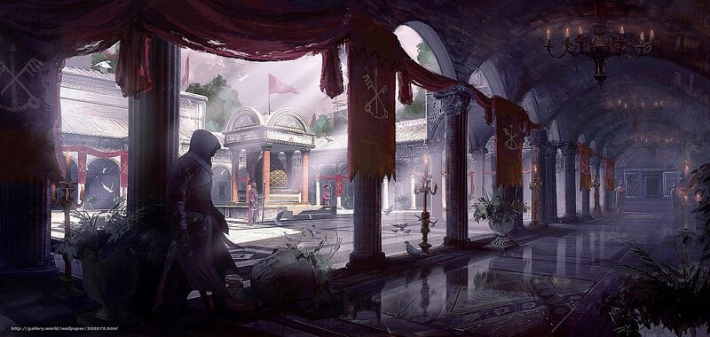 Assassin in a grand hall