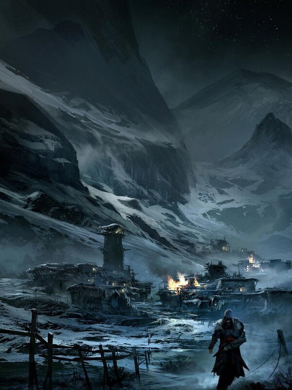 Assassin in a snowy village