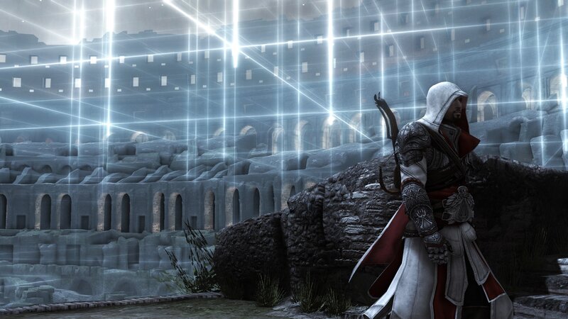 Assassin in Ancient Ruins — Gray