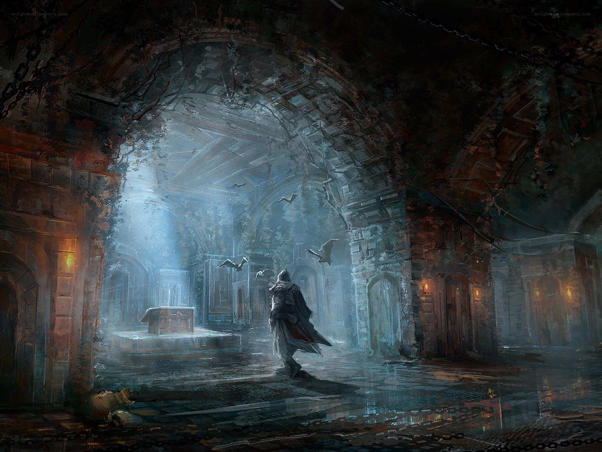 Assassin in ancient ruins