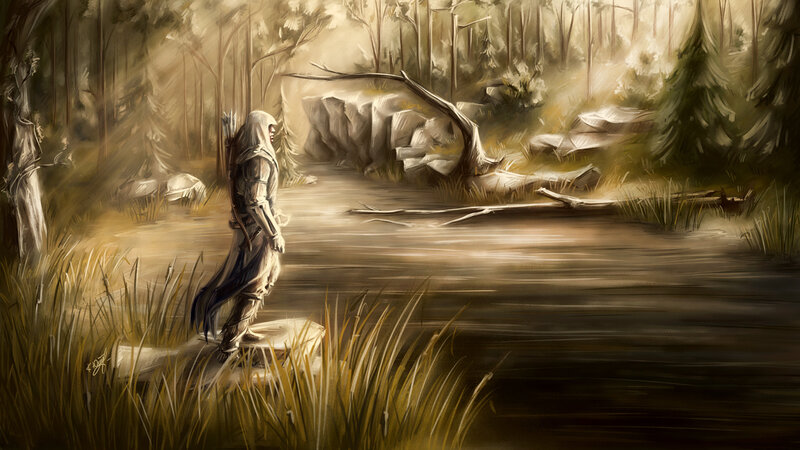 Assassin in Forest — Brown, Serene