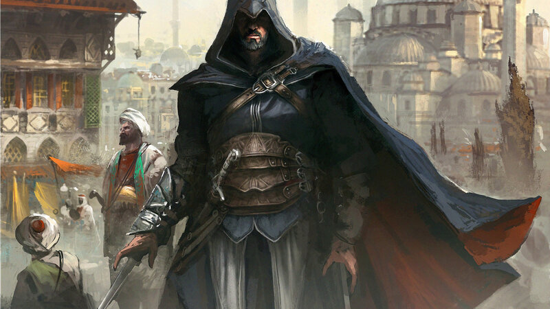 Assassin in Hooded Cloak — Black, Dramatic, Afternoon