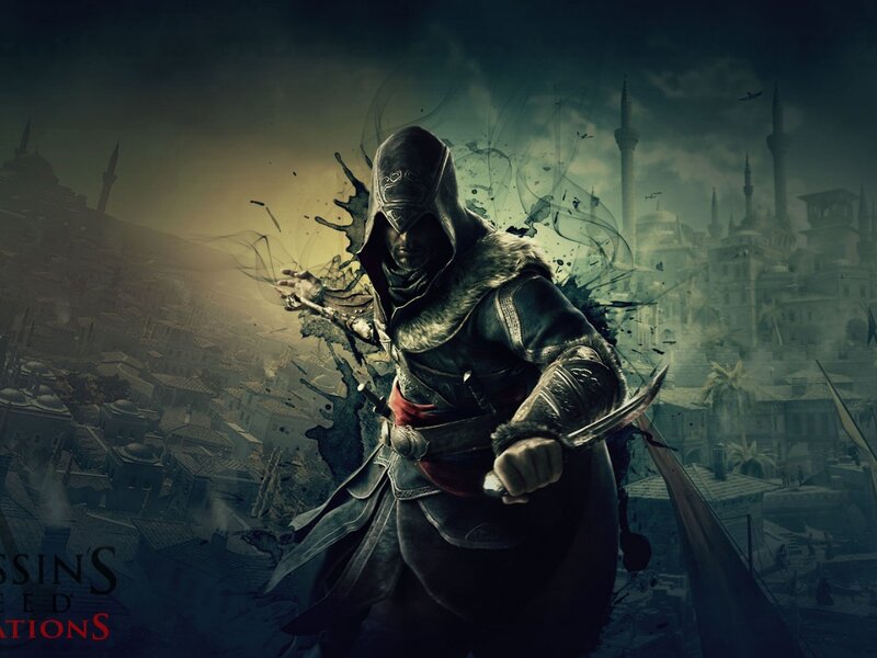 Assassin in Hooded Cloak — Black, Dramatic, Sunset