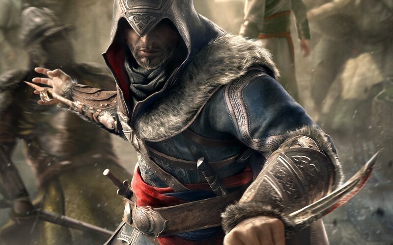 Assassin in Hooded Cloak — Blue, Dramatic, 3d Render, Sword, Armor