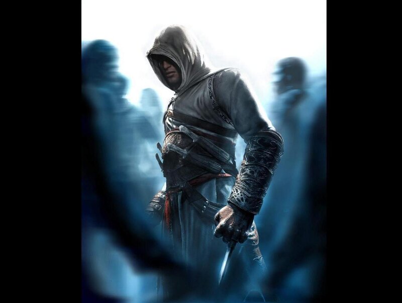 Assassin in Hooded Cloak — Blue, Dramatic, Digital Art, Hooded Cloak, Dagger, Arm Guard, White