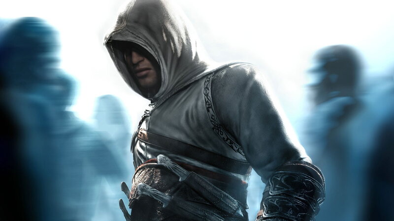 Assassin in Hooded Cloak — Gray, Dramatic, 3d Render, Hooded Cloak, Hidden Blade
