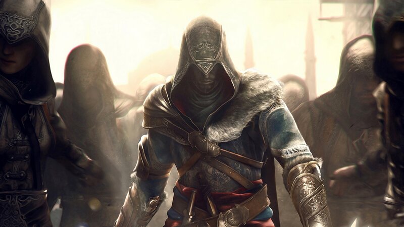Assassin in Hooded Cloak — Gray, Dramatic, Afternoon