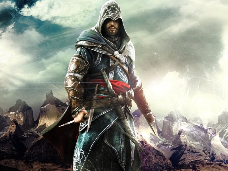 Assassin in Hooded Cloak — Green, Dramatic, Digital Art