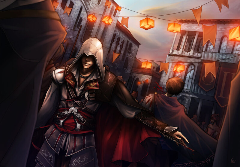 Assassin in Hooded Cloak — Red