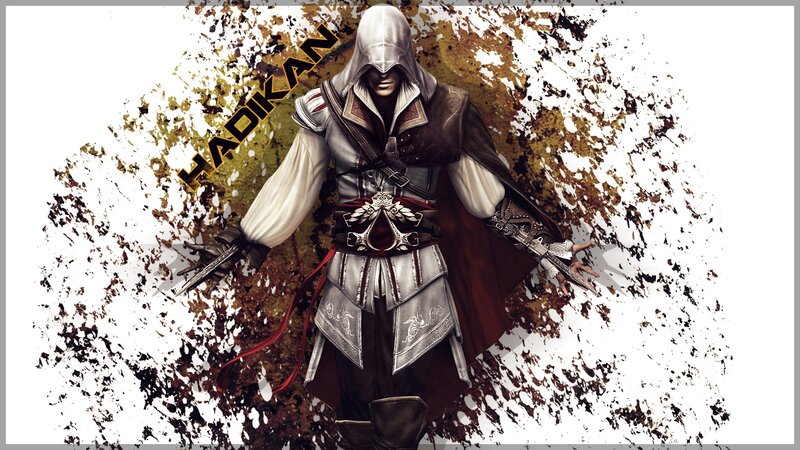 Assassin in Hooded Cloak — White, Dramatic