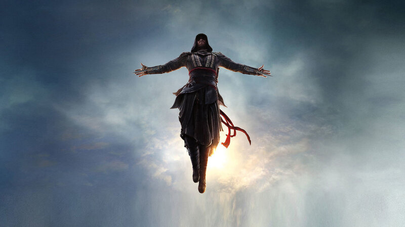 Assassin in Mid-air — Gray, Dramatic, Sunset, Digital Art