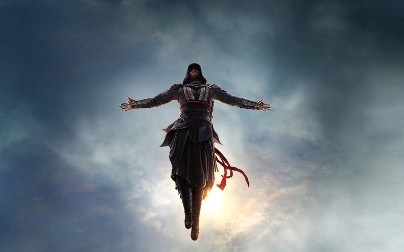 Assassin in Mid-air — Gray, Dramatic, Sunset