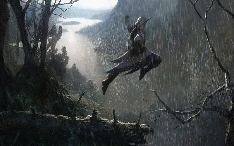 Assassin in Mid-air — Gray