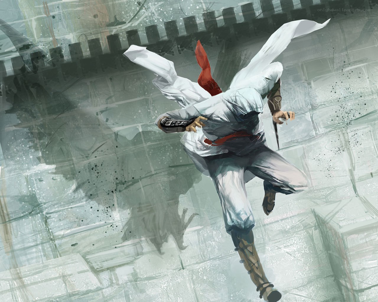 Assassin in mid-leap