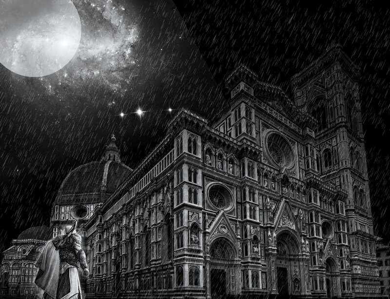 Assassin in Rain — Black, Dramatic