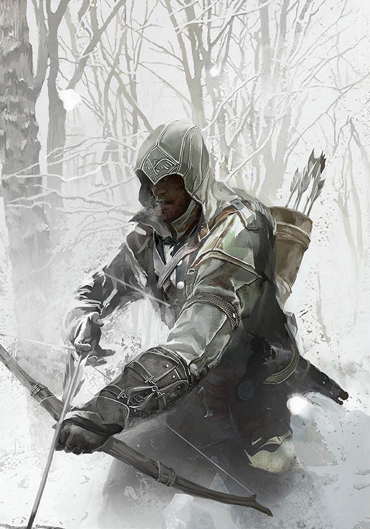 Assassin in snowy forest