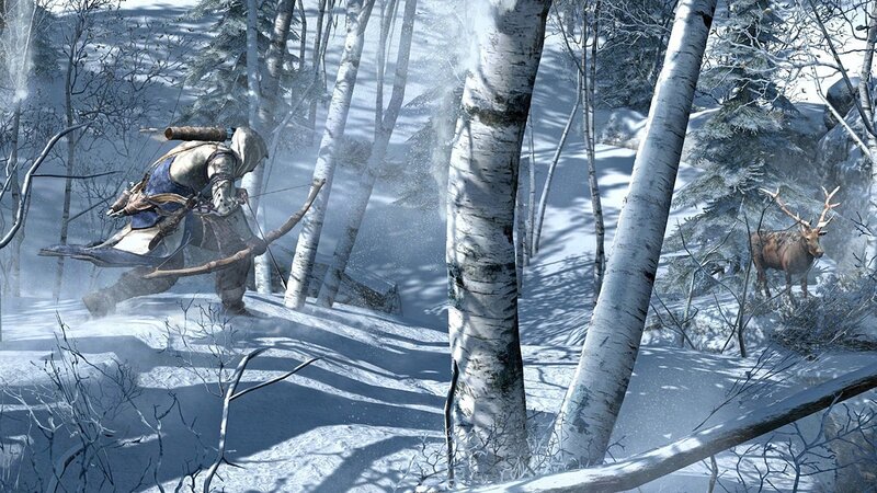 Assassin in Snowy Forest — White, Cold, Serene, Winter