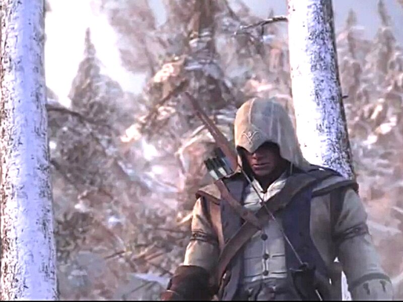 Assassin in Snowy Forest — White