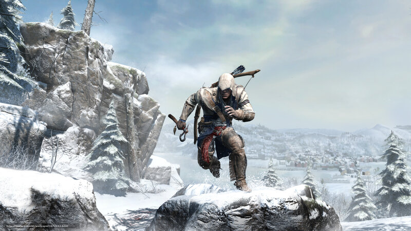 Assassin in Snowy Landscape — White, Dramatic, Winter, 3d Render