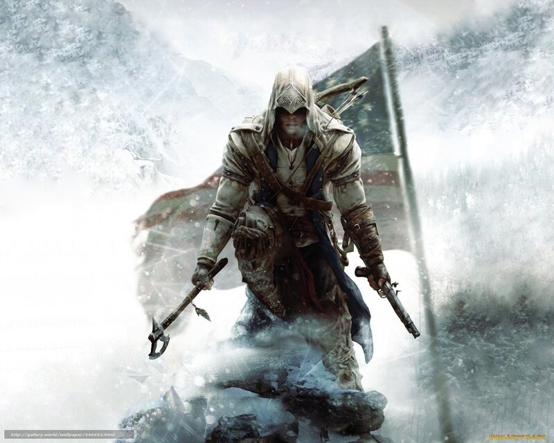 Assassin in Snowy Landscape — White, Dramatic, Winter, Digital Art, Snowstorm