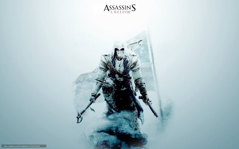 Assassin in Snowy Landscape — White, Dramatic, Winter, Digital Art, Snowstorm, Weapon