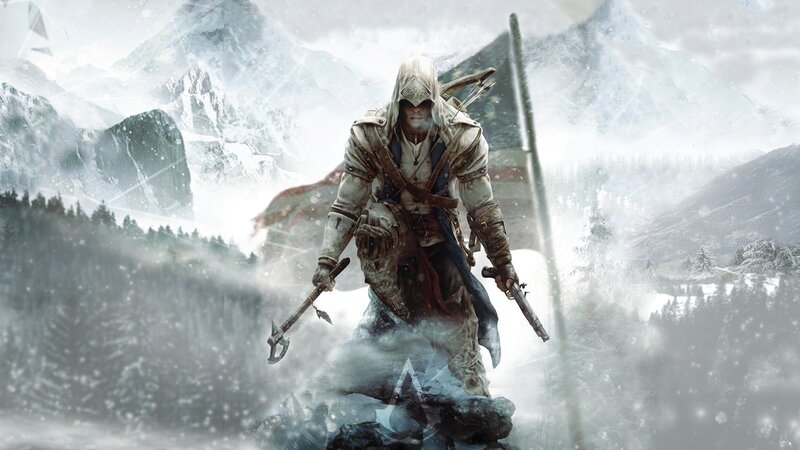Assassin in Snowy Mountains — White, Dramatic, Winter, Digital Art