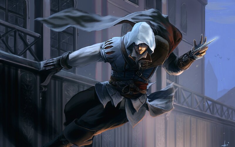 assassin in white hood