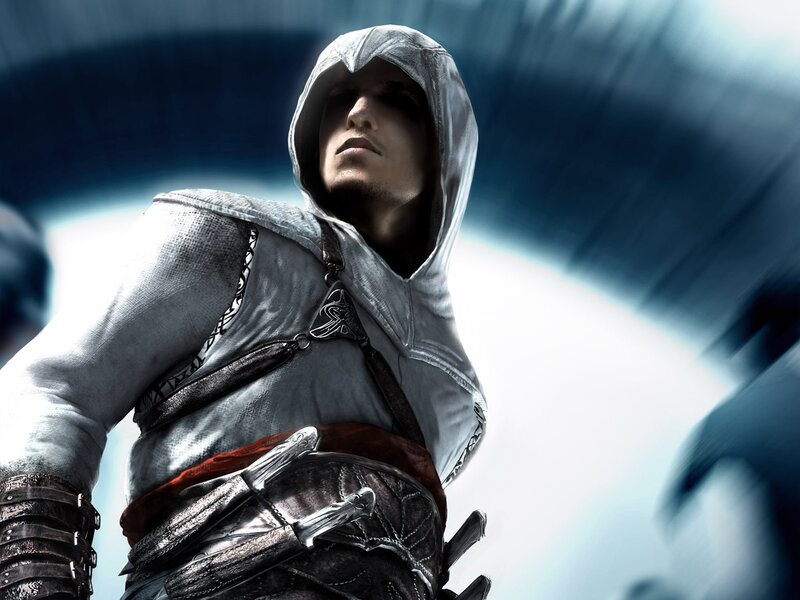 Assassin in White Hood — Dramatic, 3d Render, Hooded Cloak, Belt