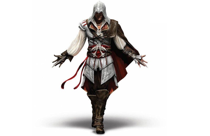 Assassin in White Hood — Dramatic, 3d Render