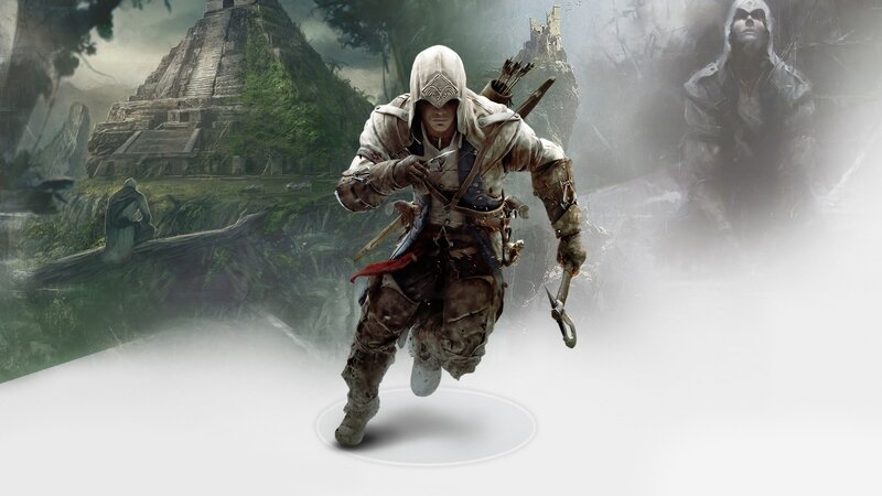 Assassin in White Hood — Dramatic, Digital Art, Ancient Pyramid