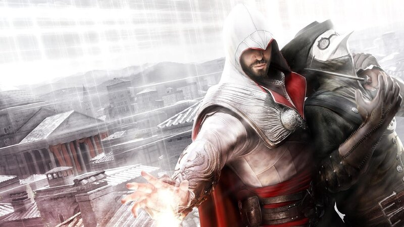 Assassin in White Hood — Dramatic, Digital Art, Cityscape, Robes