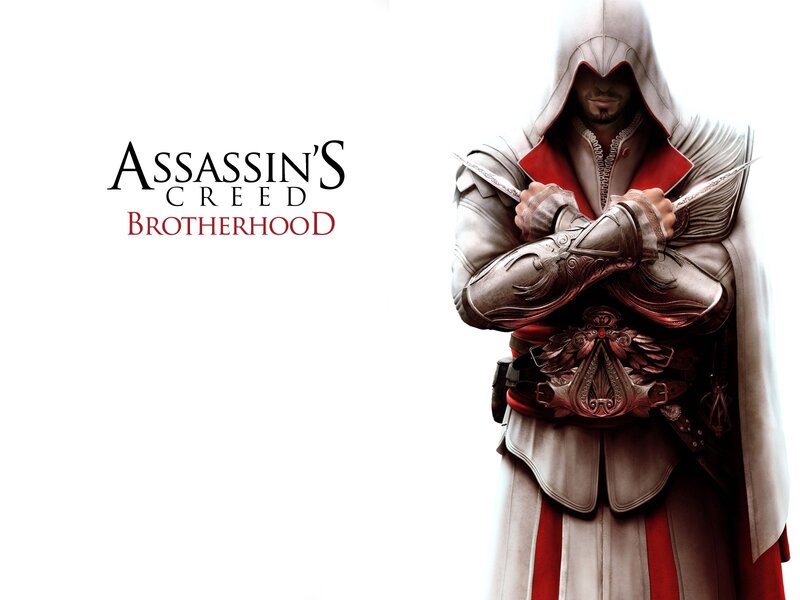 Assassin in White Robe — Dramatic, Digital Art, Hooded Cloak, Hidden Blades