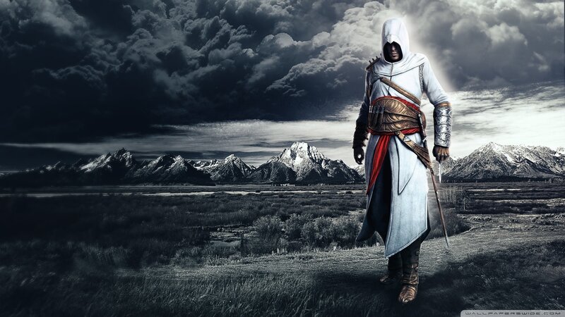 Assassin in White Robe — Dramatic, Digital Art