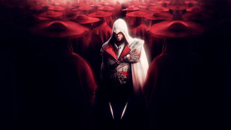 Assassin in White Robes — Black, Dramatic, Night