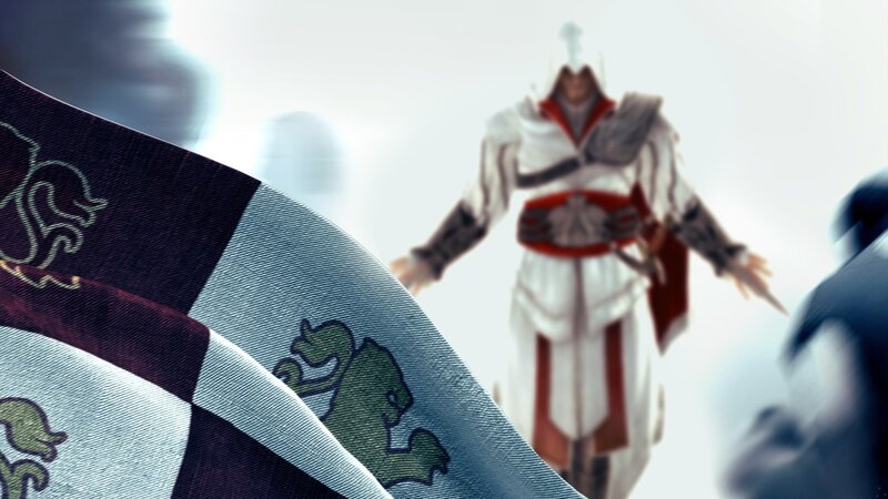 Assassin in White Robes — Dramatic, 3d Render
