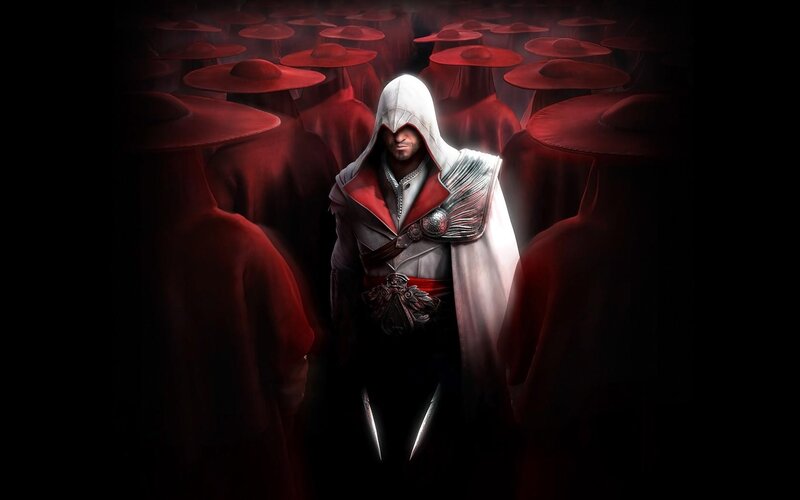 Assassin in White Robes — Dramatic, Night, Digital Art