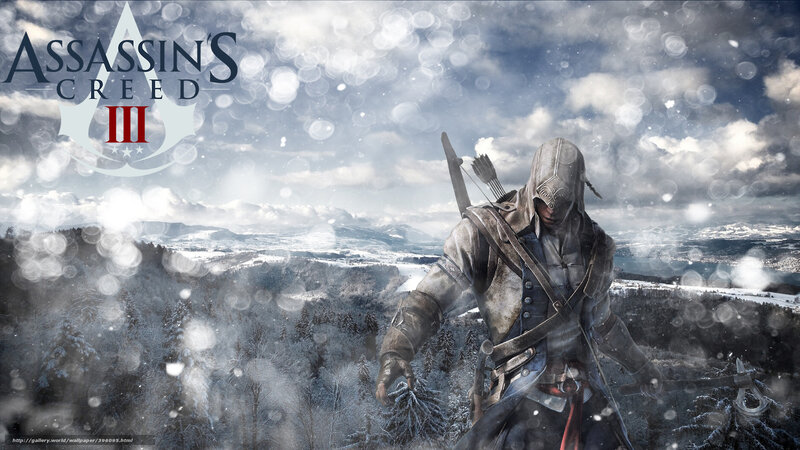 Assassin in Winter Landscape — White, Dramatic, Digital Art, Snow