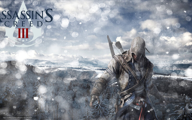 Assassin in Winter Landscape — White, Dramatic, Digital Art