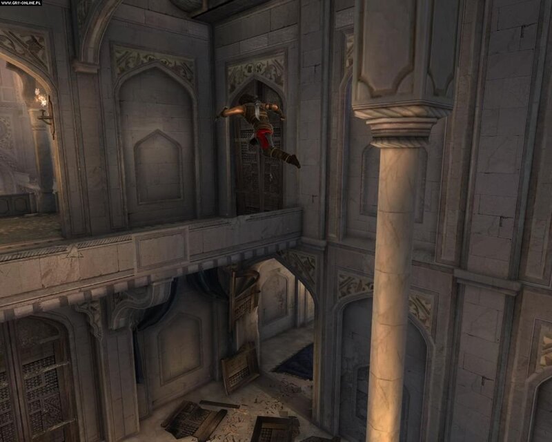 assassin jumping in ancient hall
