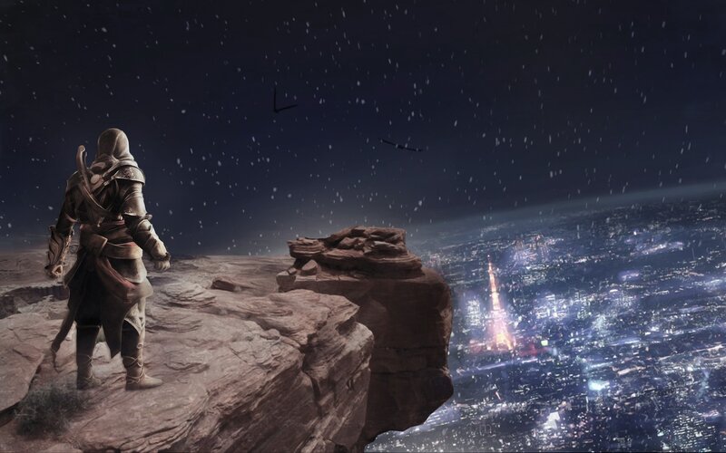 Assassin on a Cliff — Black