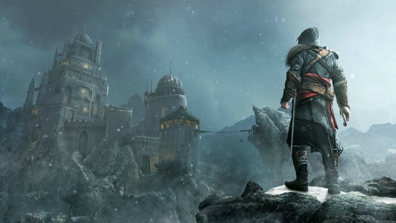 Assassin on a Cliff — Gray, Dramatic, Winter, 3d Render