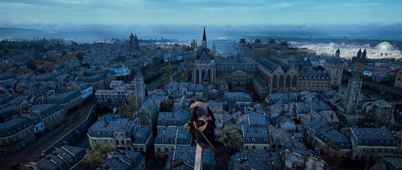 Assassin on Rooftop — Blue, Dramatic
